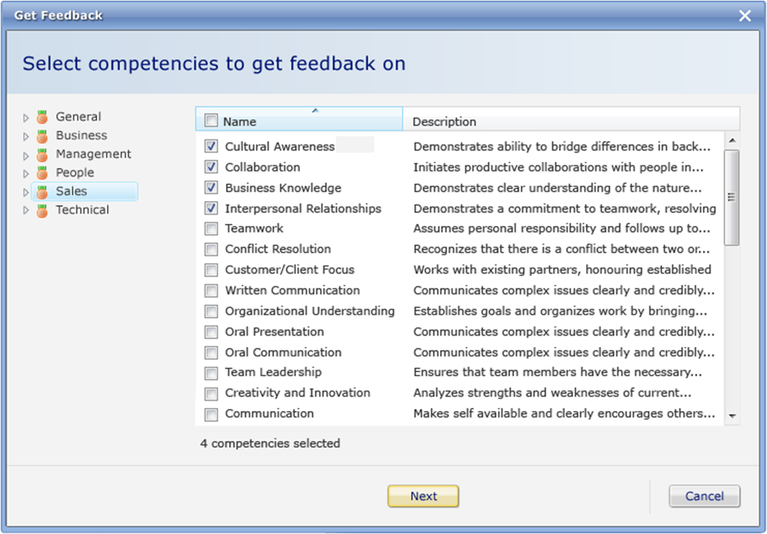Competency Selection